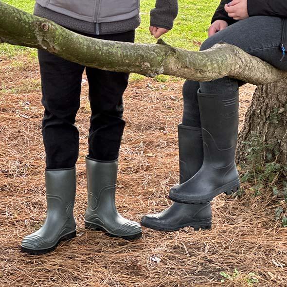 Guide Gear Men's Mid-High Bogger Waterproof Rubber Hunting Work Rain Boots  12, 5mm Neoprene Top, Best Stalking Boots