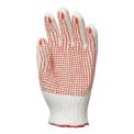Pletene rokavice z rdečimi točkami PVC, vel. 7