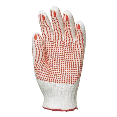 Pletene rokavice z rdečimi točkami PVC, vel. 7